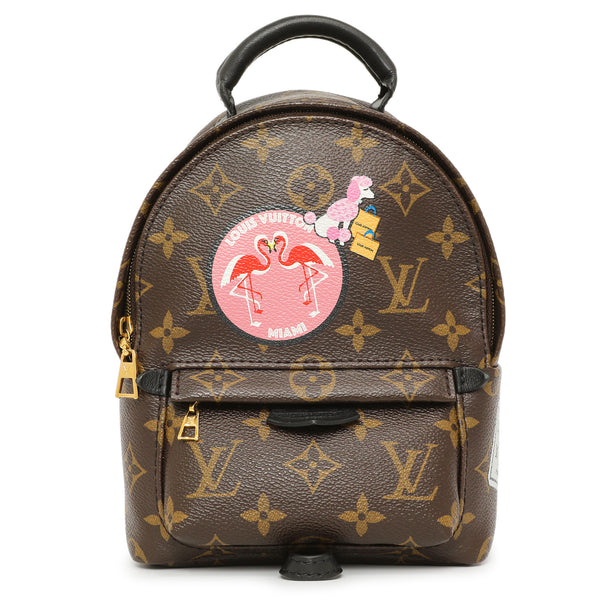 loui vuitton small backpack Louis Mini Monogram Palm Springs Front pouch zipper pocket Louis Vuitton Monogram My World