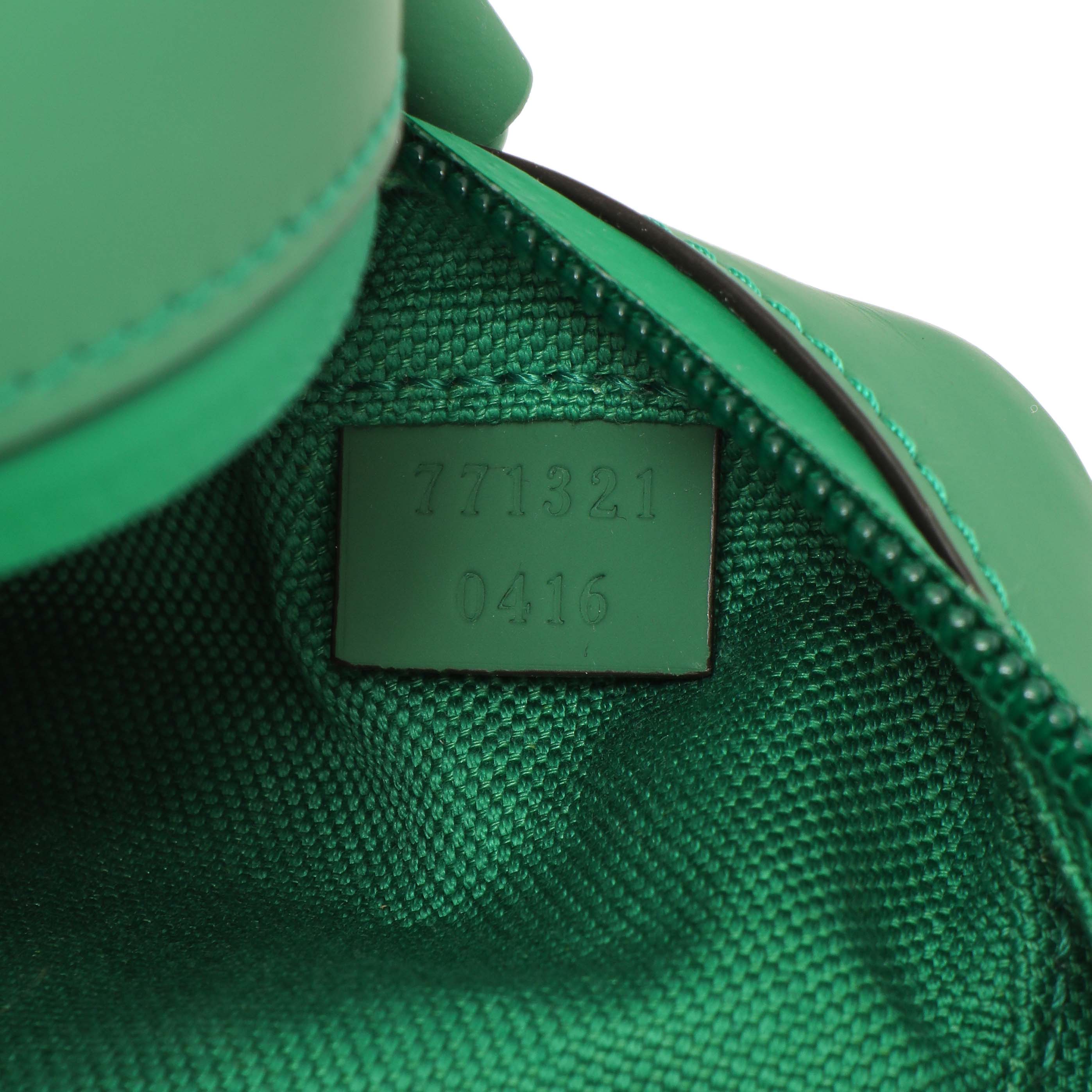 Gucci Green Rubber Effect Monogram GG Crossbody Bag Modaselle