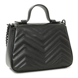 Gucci Black Calfskin Mini GG Marmont Top Handle Shoulder Bag Handbags Gucci