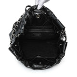 Chanel Black Silver Metallic Shaded Quilted Shiny Calfskin Small Chanel 22 Handbags Chanel
