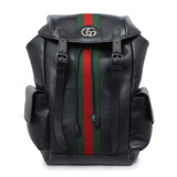 Gucci Blue Grained Calfskin Ophidia Double Buckle Backpack