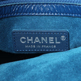 Chanel Blue Crumpled Patent Leather Droplet Hobo Handbags Chanel