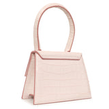 Jacquemus Pink Crocodile Embossed Calfskin Moyen Le Chiquito