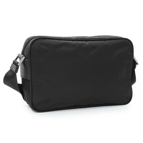 Prada Black Re-Nylon Vela Saffiano Pocket Double Zip Shoulder Bag Handbags Prada