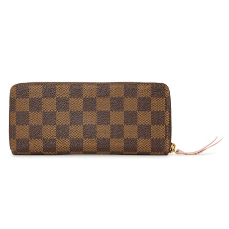 Louis Vuitton Damier Ebene Rose Ballerine Clemence Wallet