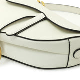Christian Dior White Grained Calfskin Saddle Bag Handbags Christian Dior