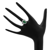 18K White Gold Cabochon Burmese Jadeite Halo Ring Fine Jewellery Modaselle