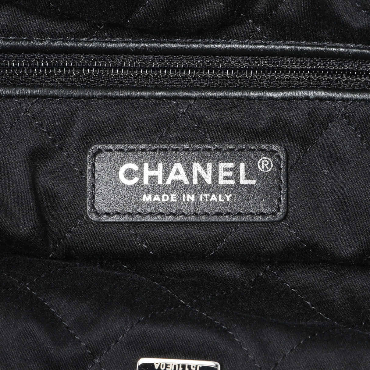 Chanel Black Silver Metallic Shaded Quilted Shiny Calfskin Small Chanel 22 Handbags Chanel