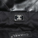 Chanel Black Silver Metallic Shaded Quilted Shiny Calfskin Small Chanel 22 Handbags Chanel