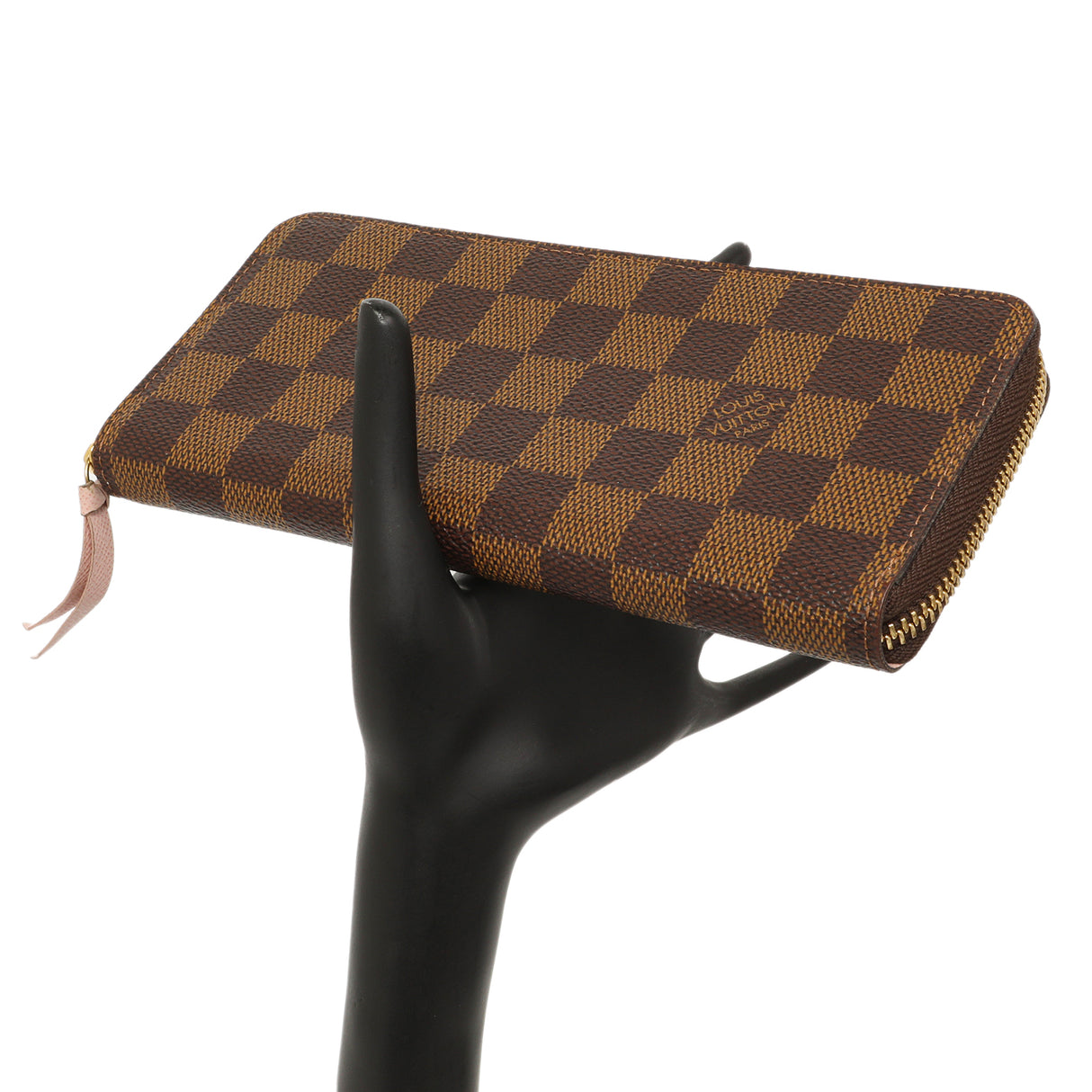 Louis Vuitton Damier Ebene Rose Ballerine Clemence Wallet