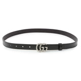 Gucci Black Calfskin GG Marmont 20mm Belt