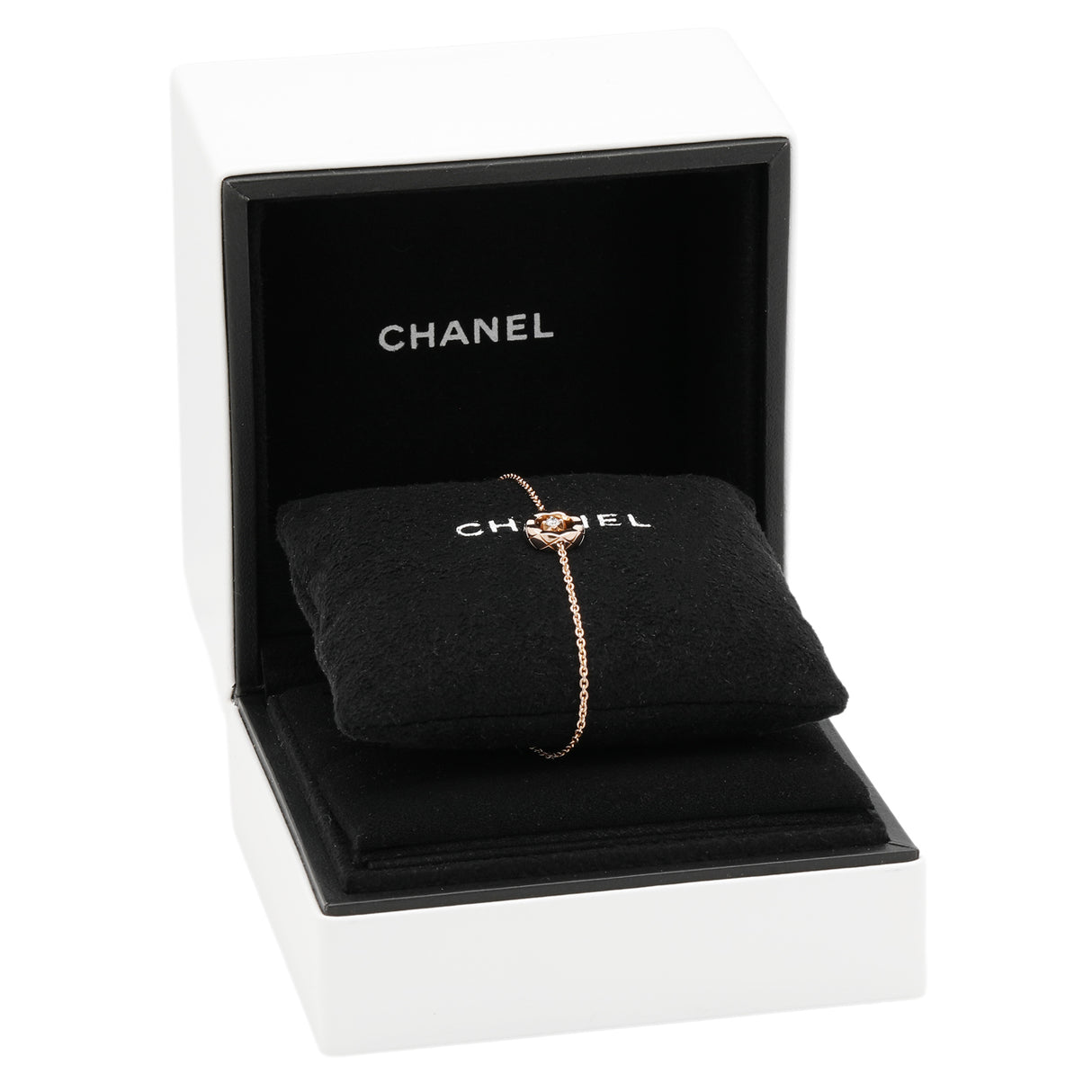 Chanel 18K Beige Gold Diamond Coco Bracelet Designer Jewellery Chanel