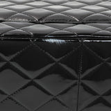 Chanel Black Quilted Patent Jumbo Double Flap Handbags Chanel