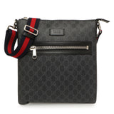 Gucci GG Supreme Monogram Web Flat Messenger Bag