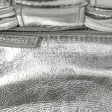 Bottega Veneta Metallic Silver Calfskin Intreccio Plisse Small Cassette Crossbody Bag