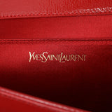 Saint Laurent Red Textured Patent Monogram Large Belle De Jour Clutch