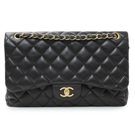 -8 items Tue July 14 ⬆️- Chanel Black Lambskin Quilted Jumbo Double Flap Handbags Chanel