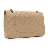 Chanel Beige Quilted Caviar Medium Double Flap Handbags Chanel