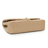 Chanel Beige Quilted Caviar Medium Double Flap Handbags Chanel