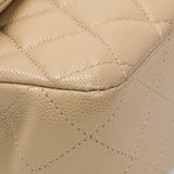 Chanel Beige Quilted Caviar Medium Double Flap Handbags Chanel