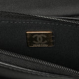 Chanel Black Quilted Lambskin Crystal Top Handle Wallet on Chain WOC