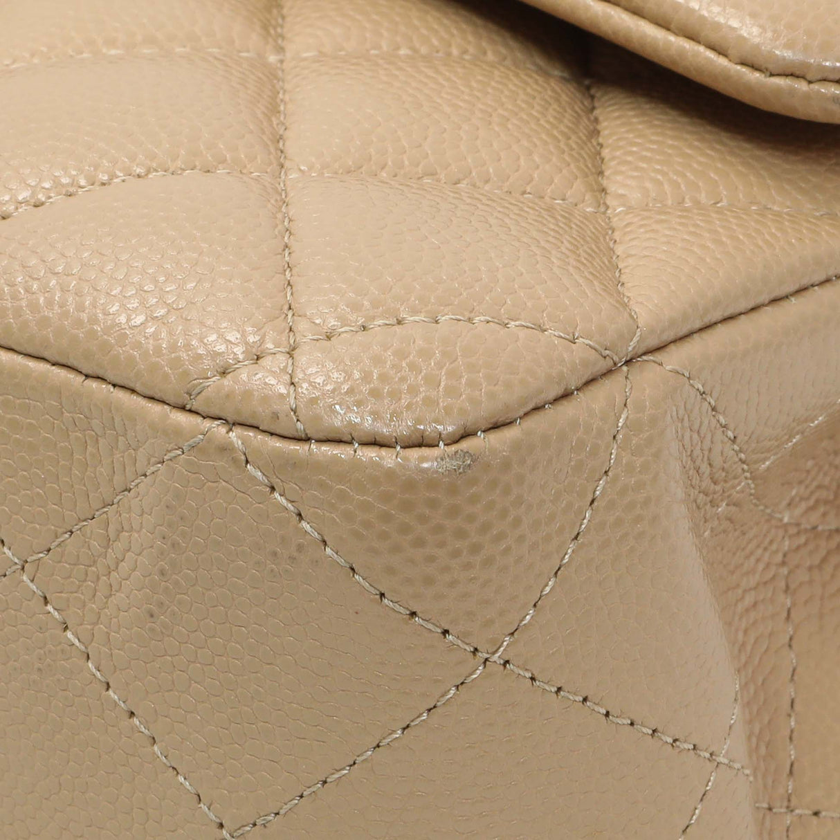 Chanel Beige Quilted Caviar Medium Double Flap Handbags Chanel