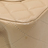 Chanel Beige Quilted Caviar Medium Double Flap Handbags Chanel