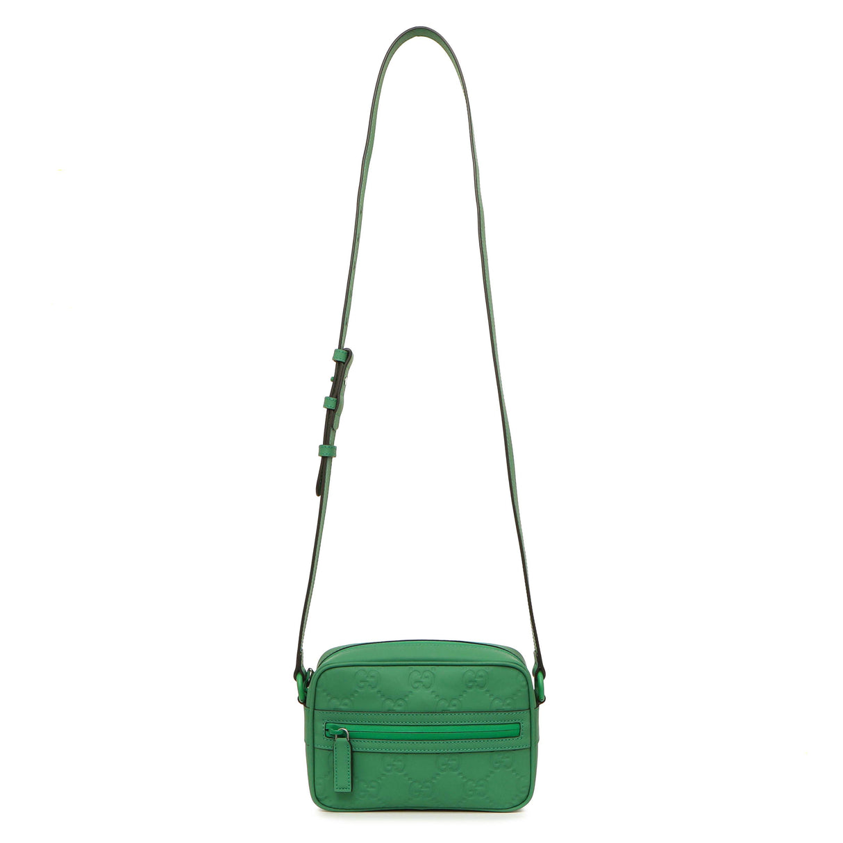 Gucci Green Rubber Effect Monogram GG Crossbody Bag