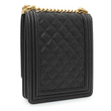 Chanel Black North South Boy Flap Handbags Chanel
