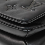 Louis Vuitton Black Lambskin Embossed Monogram Pochette Coussin Crossbody Handbags Louis Vuitton