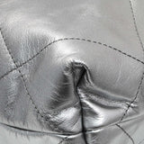 Chanel Black Silver Metallic Shaded Quilted Shiny Calfskin Small Chanel 22 Handbags Chanel