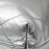 Chanel Black Silver Metallic Shaded Quilted Shiny Calfskin Small Chanel 22 Handbags Chanel