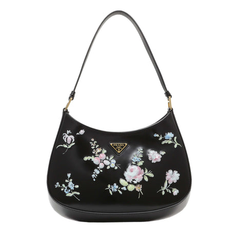 Prada Black Floral Spazzolato Cleo Bag Handbags Prada