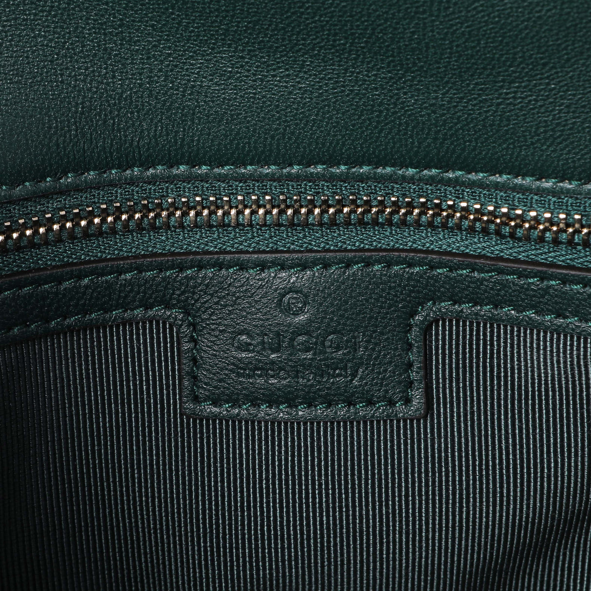 Gucci Green Calfskin Matelasse Medium GG Marmont Shoulder Bag NM Handbags Gucci