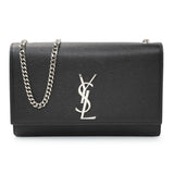 Saint Laurent Black Grain De Poudre Medium Monogram Kate Satchel Handbags Saint Laurent