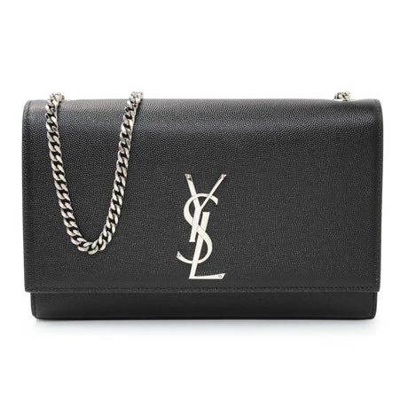 Saint Laurent Black Grain De Poudre Medium Monogram Kate Satchel Handbags Saint Laurent