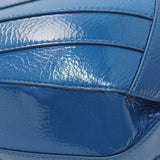 Chanel Blue Crumpled Patent Leather Droplet Hobo Handbags Chanel