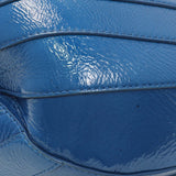 Chanel Blue Crumpled Patent Leather Droplet Hobo Handbags Chanel