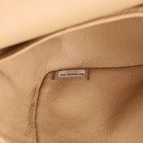 Chanel Beige Quilted Caviar Medium Double Flap Handbags Chanel