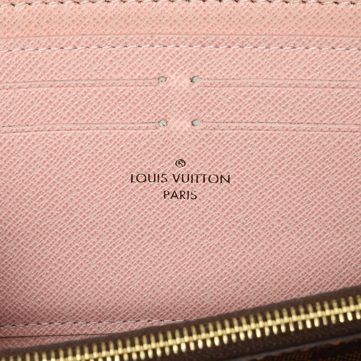 Louis Vuitton Damier Ebene Rose Ballerine Clemence Wallet