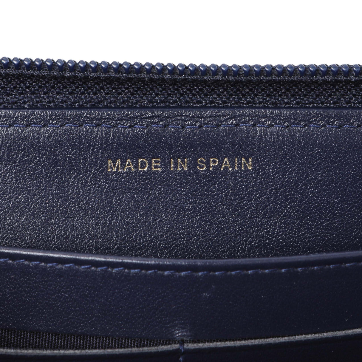 Chanel Navy Chevron Quilted Caviar Boy Long Zip Around Wallet Accessories Chanel