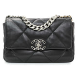 Chanel Black Lambskin Quilted Medium Chanel 19 Flap Handbags Chanel