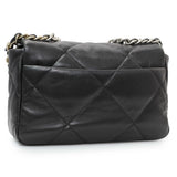 Chanel Black Lambskin Quilted Medium Chanel 19 Flap Handbags Chanel