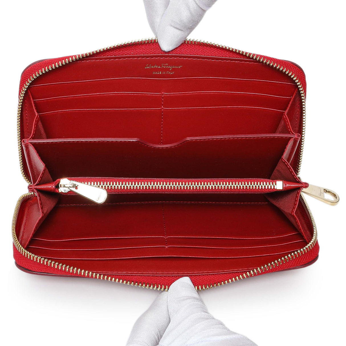 Salvatore Ferragamo Red Calfskin Continental Wallet Accessories Salvatore Ferragamo