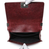 Chanel Burgundy Calfskin Double Stitch Medium Boy Flap Handbags Chanel
