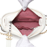 Chanel White Aged Calfskin Quilted Small Gabrielle Hobo Handbags Chanel