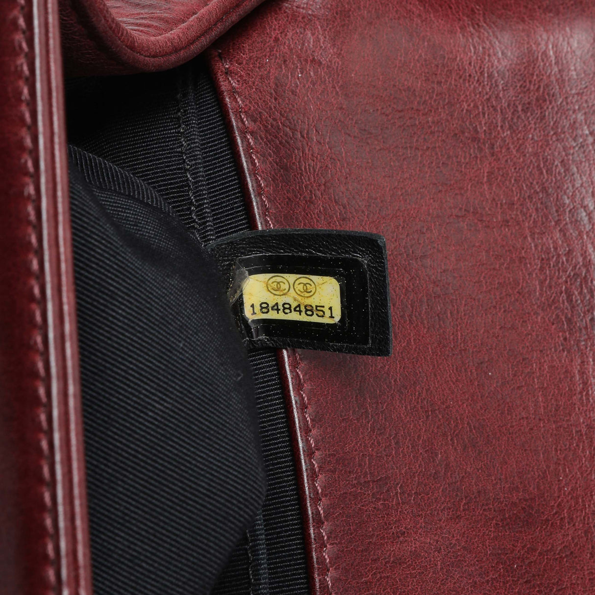 Chanel Burgundy Calfskin Double Stitch Medium Boy Flap Handbags Chanel