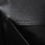 Salvatore Ferragamo Black Grained Calfskin Gancio Clasp Chain Clutch Handbags Salvatore Ferragamo
