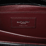 Saint Laurent Black Calfskin Crocodile Embossed Medium Cassandra Top Handle Handbags Saint Laurent