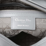 Christian Dior Grey Lambskin Cannage Medium Lady Dior Handbags Christian Dior